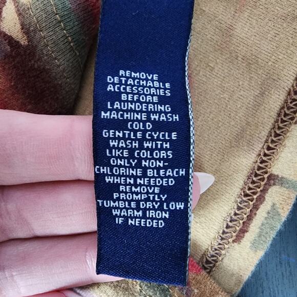 Vintage Chaps Denim Lace Up Western / Aztec Print 3/4 Top | Women's 1X - Picture 12 of 12